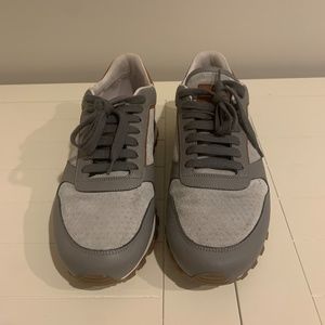 Mens Brunello Cucinelli - Light Gray Leather & Suede Sneaker